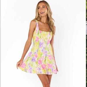 Show Me Your Mumu Prim Mini Dress Blooming Tulips